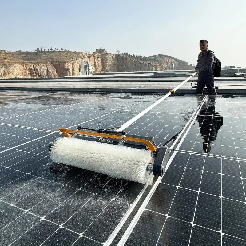 Zhenda Factory AC Power 5.5M Roller Head Photovoltaic Brushless Motor Waterproof Solar Panel Cleaning Brush