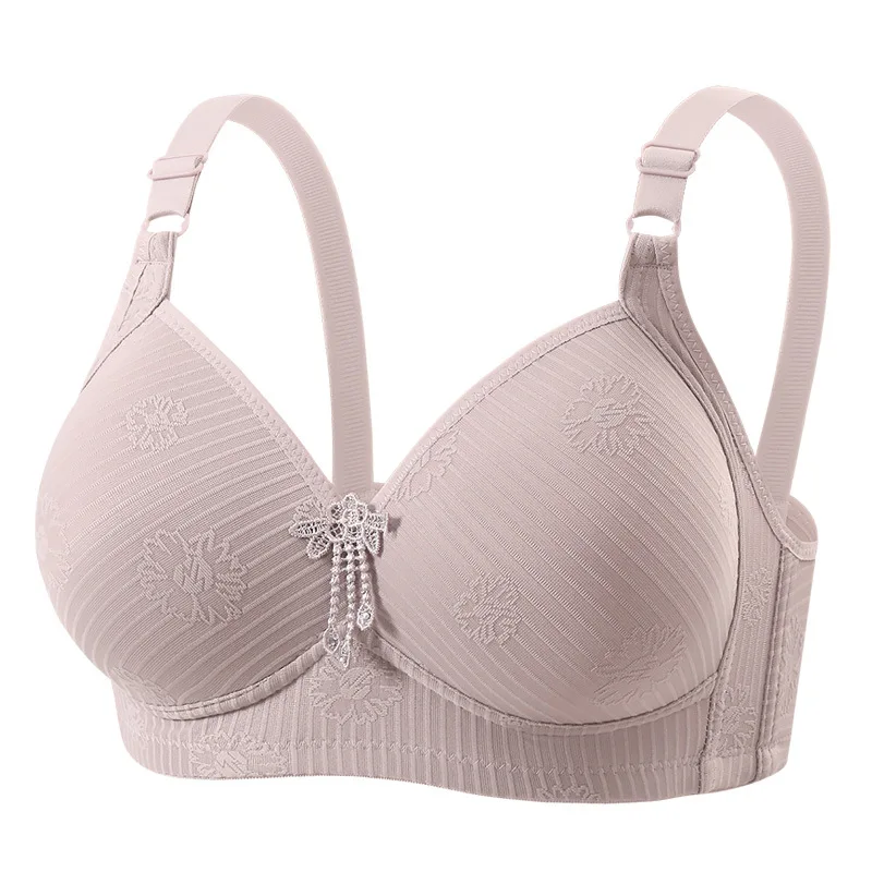 Blumenbestickter Damen-BH, leicht, bügellos, atmungsaktiv, verstellbar, seitlich stützend, für Mädchen und Mütter
