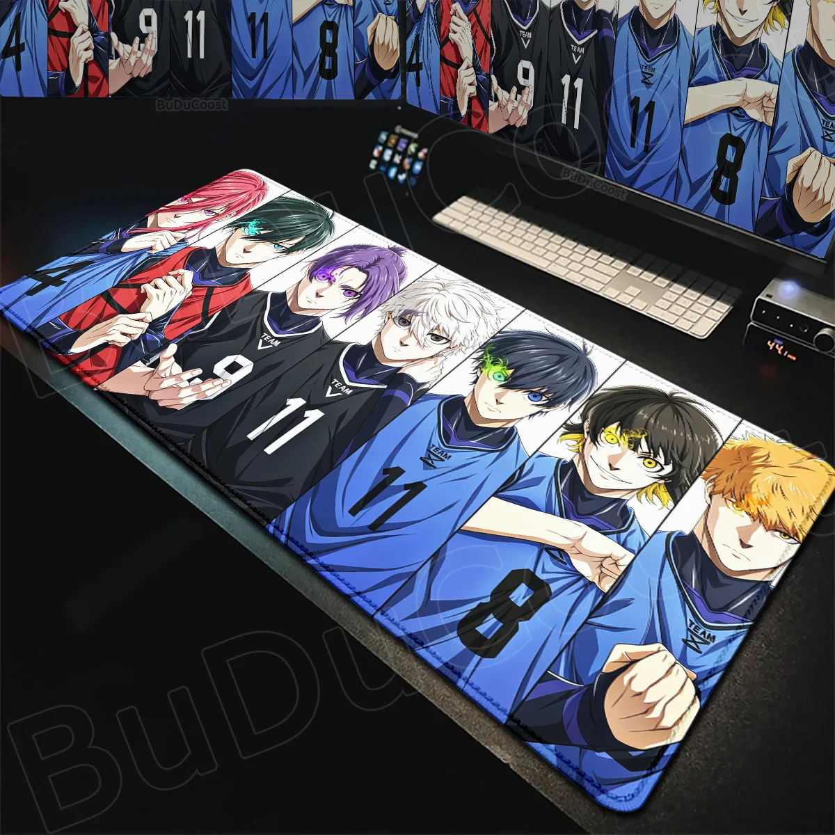 Isagi Yoichi Rutschfeste Laptop-Gummi-Mausmatte, Beliebtes Anime Blue Lock Design, Große Gaming-Büro-Tastaturunterlage, Erweiterte Schreibtischunterlage, PC-Zubehör – Detail 9