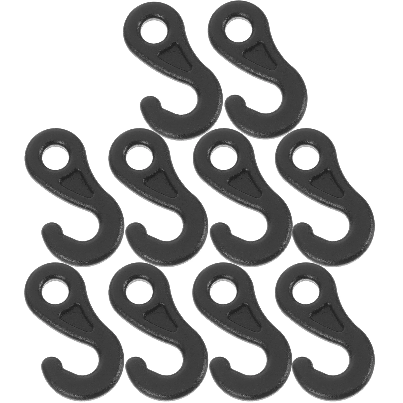 10 Pcs Hook Outdoor Canopy Tent Question Mark Light Ground Nail Wind Rope Connection Pom9 10pcs (black) Tensioner