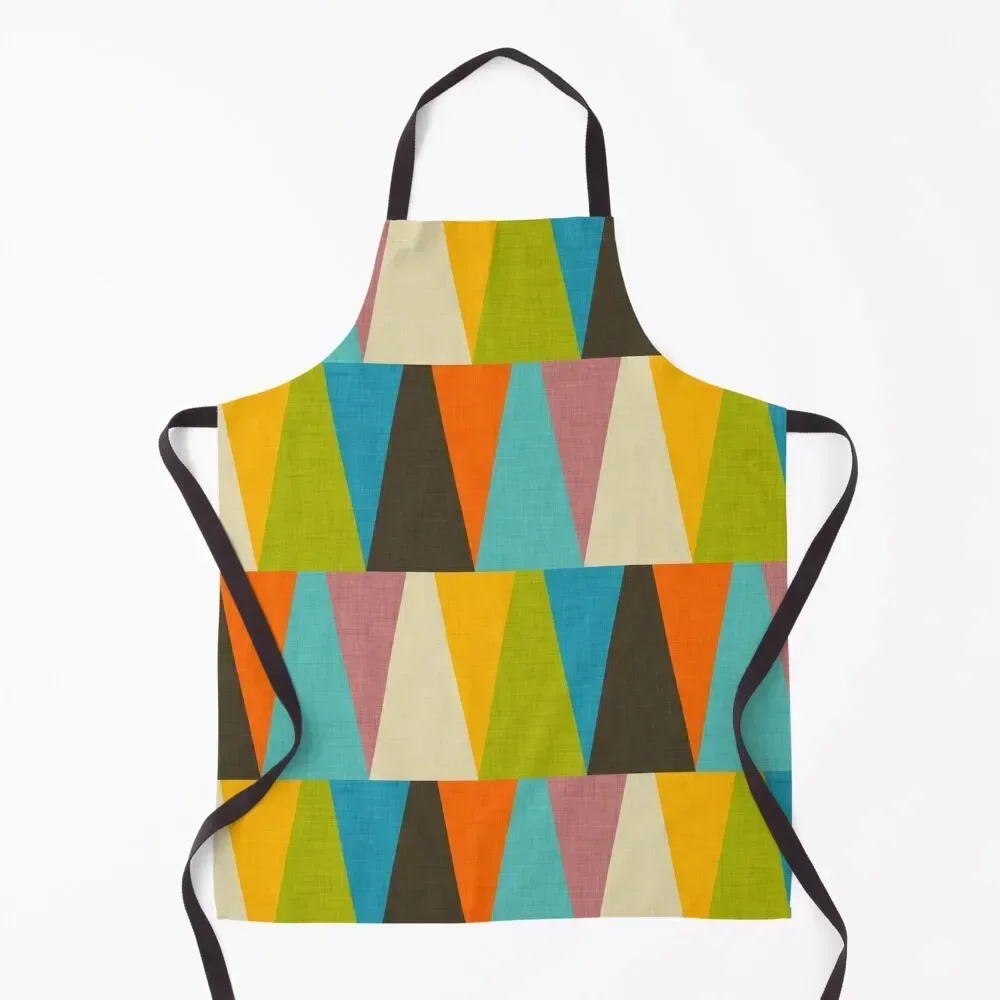 

Retro Color Block Triangle Color Fun Apron Things For Home And Kitchen Sexy Chef Uniform Women for women with pocket Apron