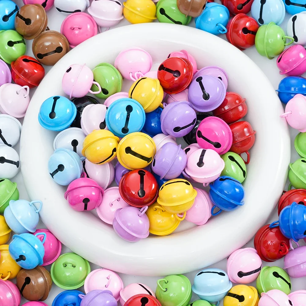 10pcs Colorful Metal Bells Loose Beads Jingle Bell For Christmas Party Crafts Decoration DIY Jewelry Making Earrings Pendants