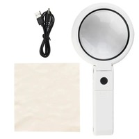 8 LED 5x 11x for Jewelry Appraisal Reading Repair Magnifying Glass Portable Hand-held for Foldable with Light Stand Desk