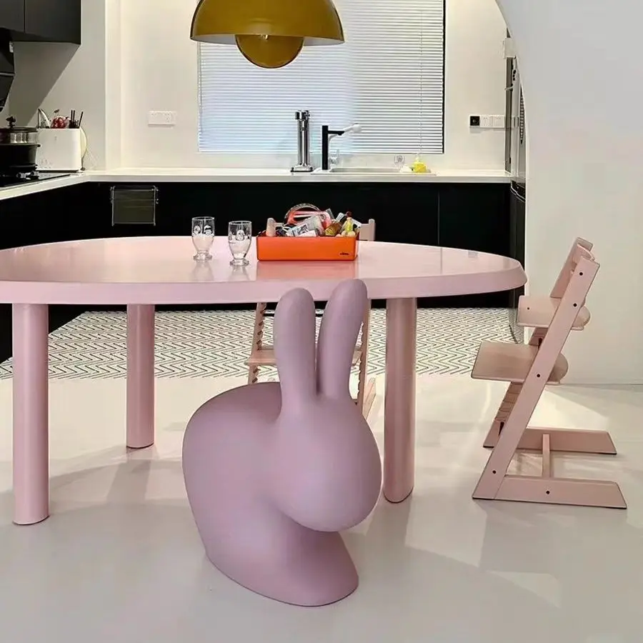 Modern minimalist ins cream style, household small apartment dining table, irregular special-shaped island