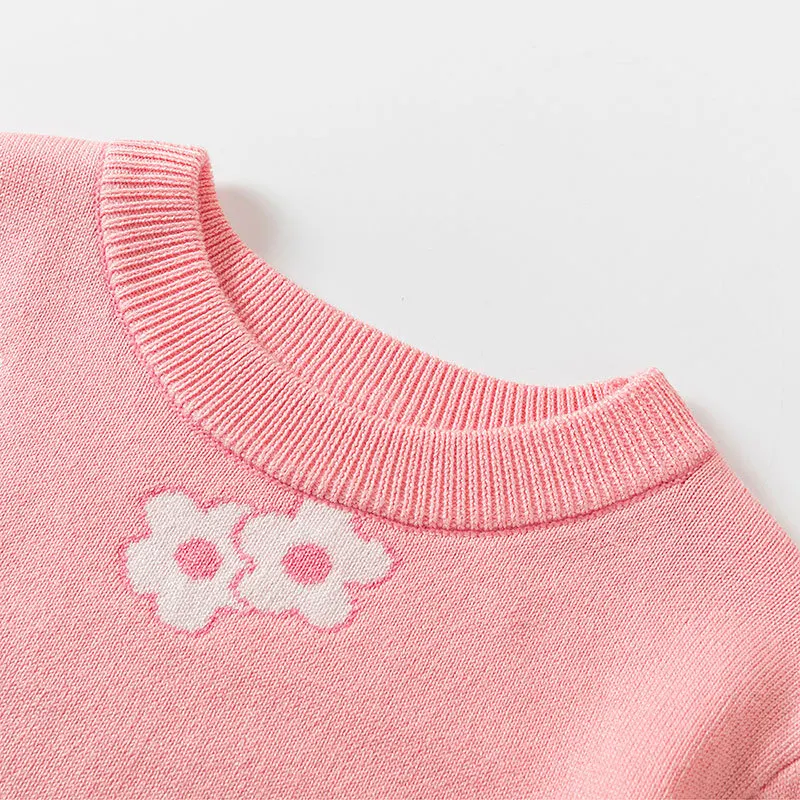 New autumn and winter European and American cartoon foreign style children's sweater cute cat girl baby pullover bottoming knit