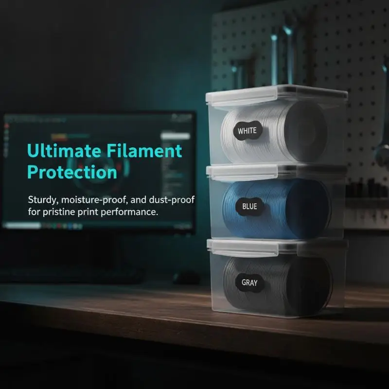 3D Printer Filament Dry Storage Box 1/4Pcs Sealed Moisture Proof Holder for Professional 3D Model Makers