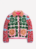 2025 Winter Women's Flower Print Parkas Lapel Single-breasted Long Sleeve Pocket Quilted Coat Female Vintege Lady New in Outwear 3
