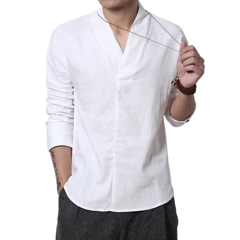 

Chinese Style Casual Fashion Versatile Long-sleeved Men's Shirt New Hanfu Loose Men's Clothing