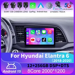 Android 15 Carplay Car Radio For Hyundai Elantra 6 2018 2019 2020 Navigation GPS Multimedia Player stereo WiF+4G BT 360 Camera
