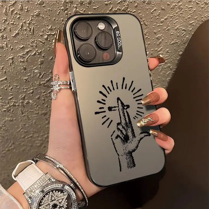 

Hand-held cigarette butt design phone case for iPhone 16 15 14 13 12 11 Pro/ Max/Plus shock-proof rear cover anti-fingerprint