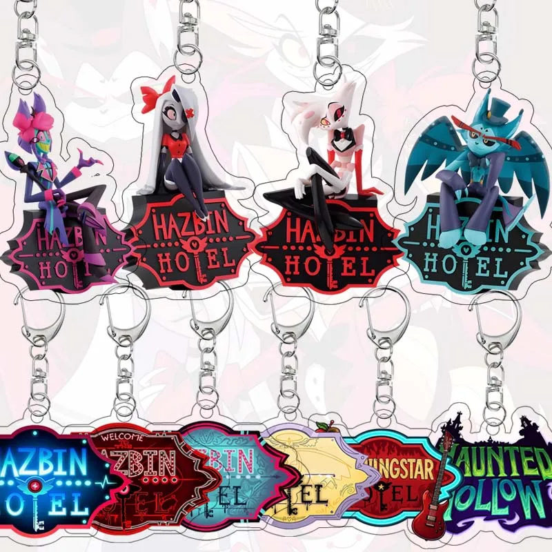 

Hazbin Hotel Acrylic Keychain Anime Cartoon Characters Alastor Role Model Vaggie Decor Keyring Acg Bag Pendant Birthday Gift