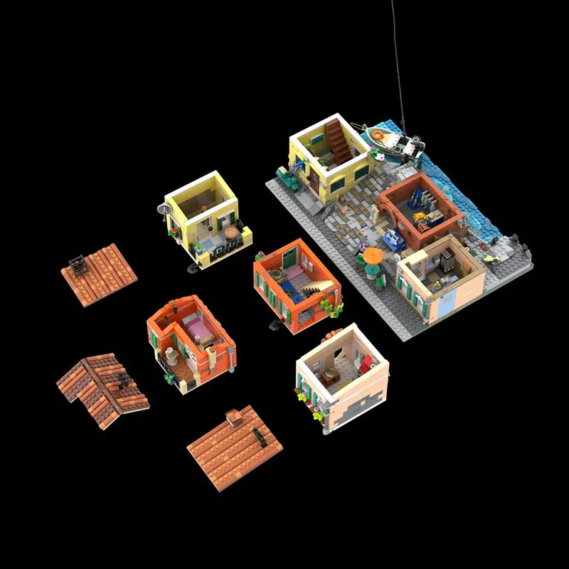 مدينة شارع عرض نموذج Moc قوالب بناء وحدات الإيطالية مربع نموذج التكنولوجيا كتل عيد الميلاد لتقوم بها بنفسك لعبة هدايا البناء #4