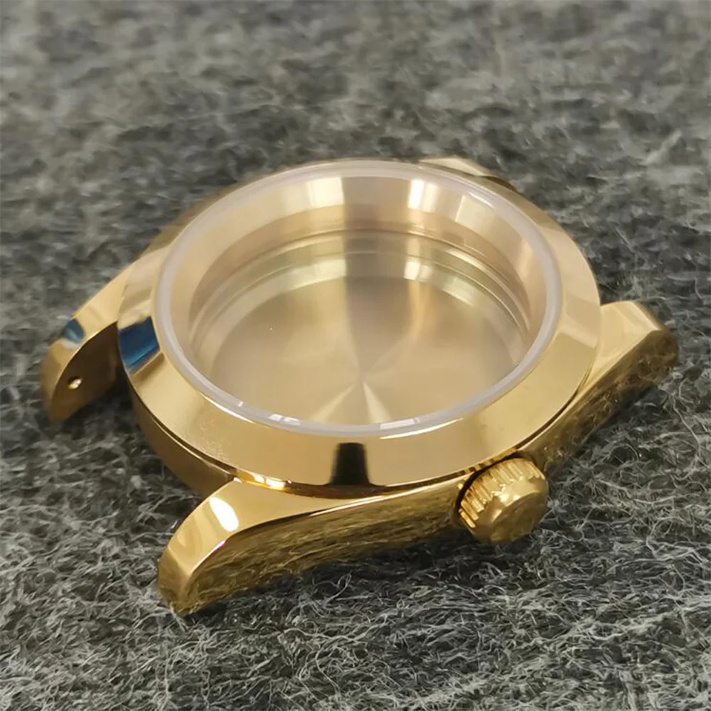 

39mm PVD Gold Oyster/ Fluted Bezel Stainless Steel Case Sealed Bottom Cyclops Lens Sapphire Glass For NH35/NH36 Movement