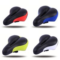 PU Leather Oversized Bike Seat Shock-absorbing Soft Comfortable Wide Bicycle Saddle High Elasticity Waterproof