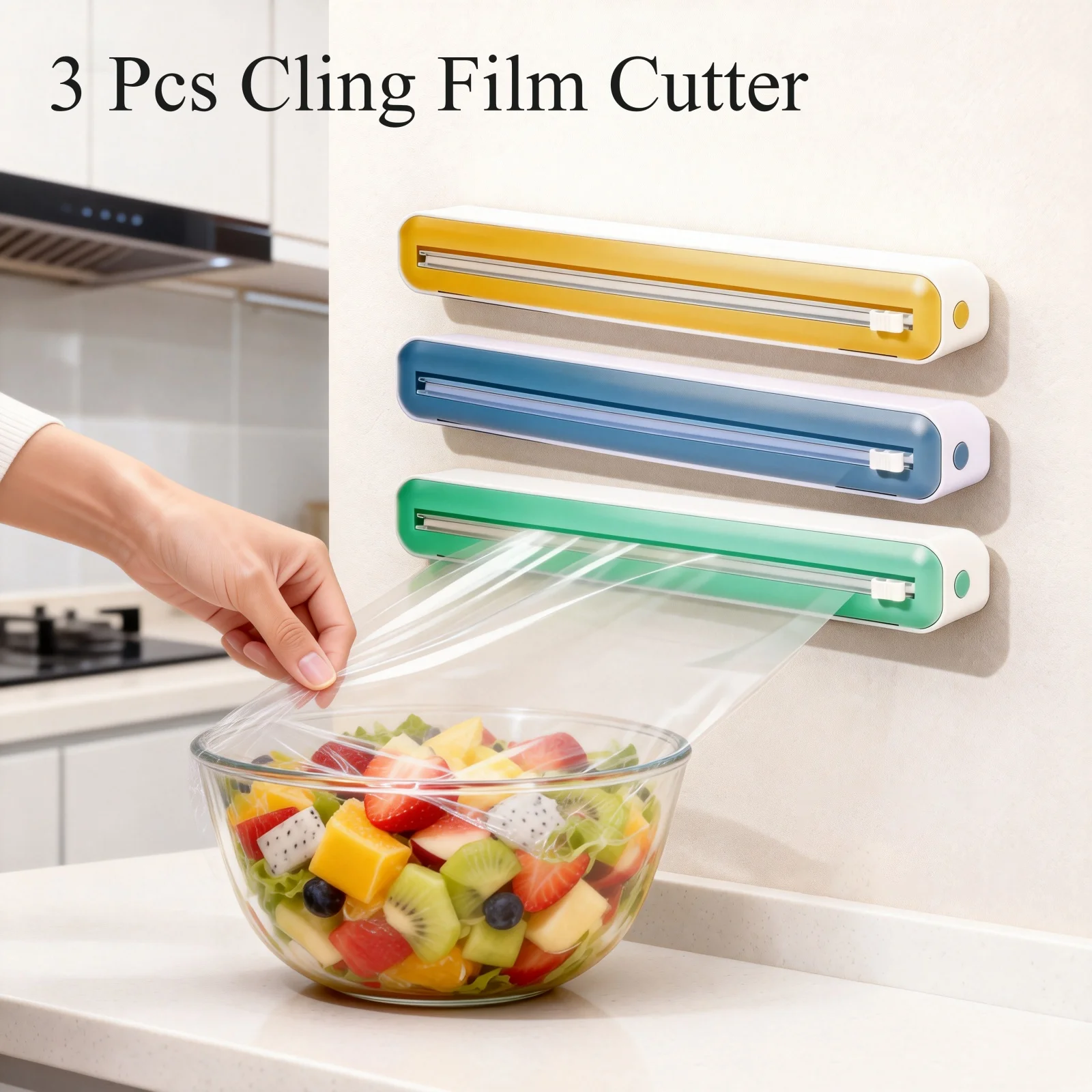 3 Pcs Cling Film Cutter Food Film Dispenser Aluminum Foil Stretch Film Cutter Reusable Wrap Dispenser for Kitchen Accessories