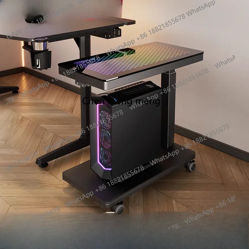 D5556 s6601 Luminous host bracket Tempered glass Movable chassis rack RGB ambient light Lifting trolley