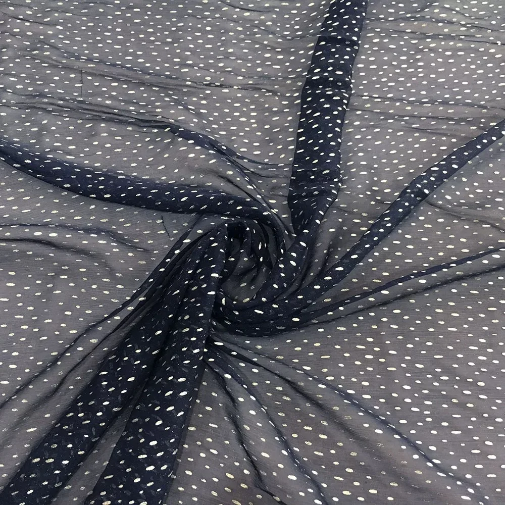 Hot Stamping Silver Polka Dot Best Price Good Quality Shiny Silk Metallic Lurex Fabric for Women Lady Garment Dress Clothes Pant