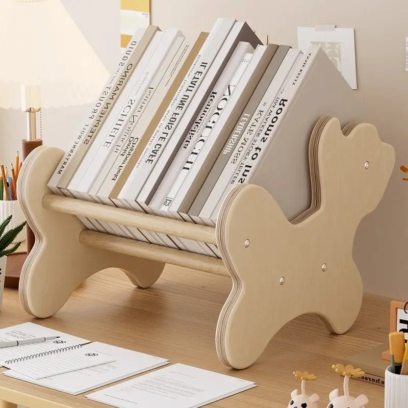 

Cartoon creative bookshelf Solid wood small bookshelf Multi-layer layered shelf Partition window sill storage shelf
