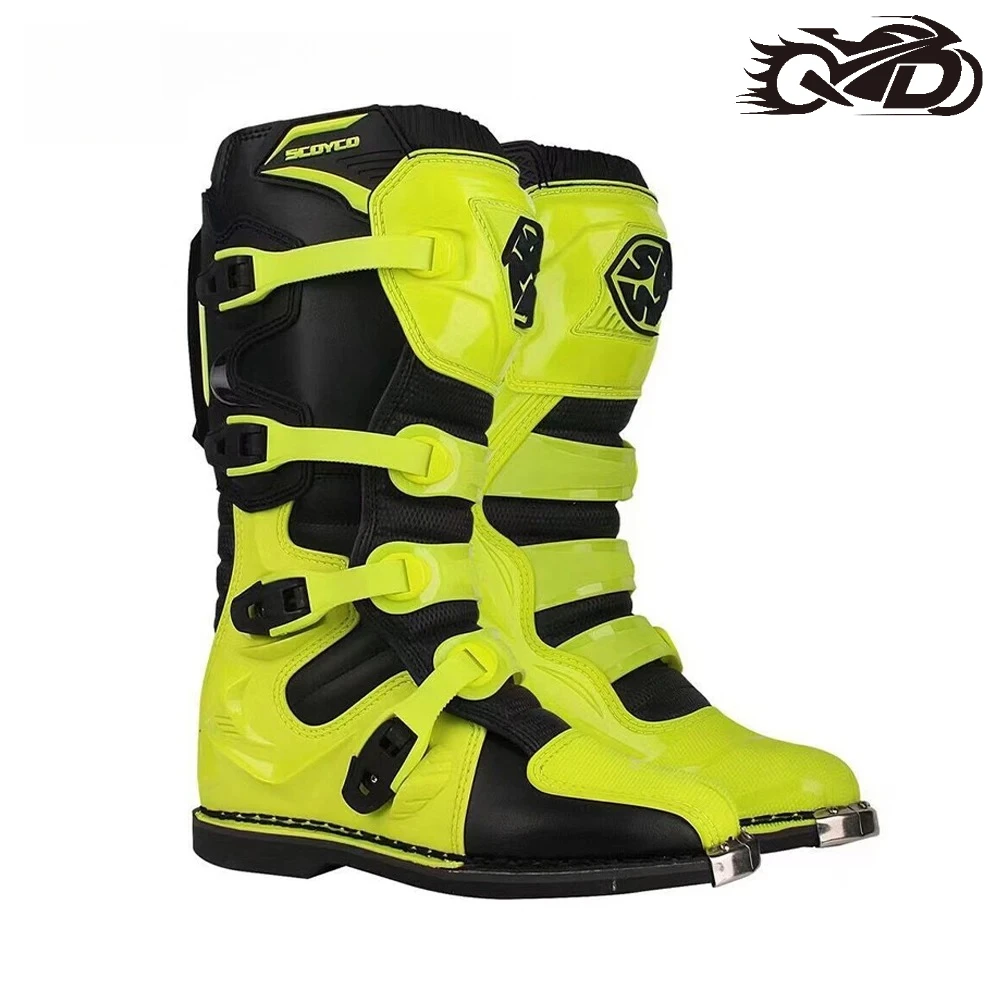 

SCOYCO мотоциклетные защитные ботинки, противоскользящие ботинки для мотокросса, ветрозащитные мотоциклетные ботинки, аксессуары для мотоциклов