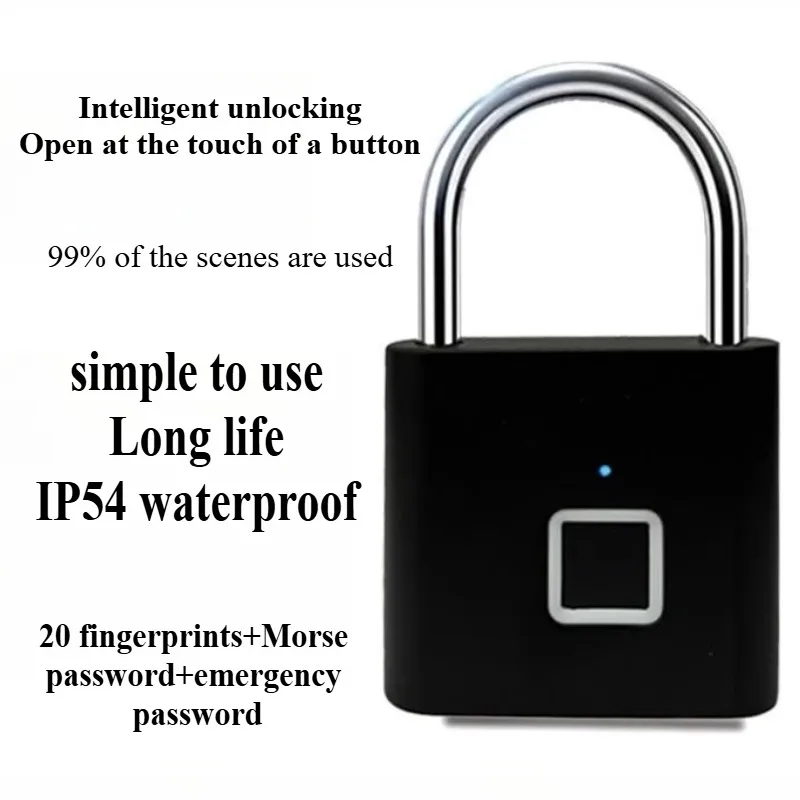 Smart Home Biometric Digital Padlock IP67 Waterproof Smart Door Lock Cabinet Lock Gym Wardrobe Door Password Lock