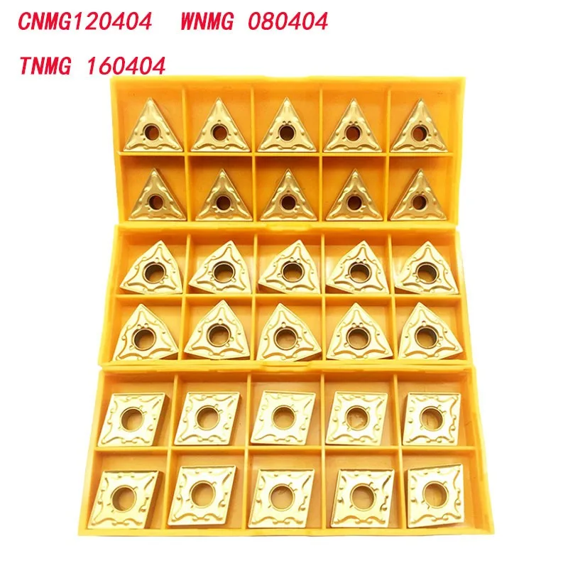 30PCS CNMG120404/WNMG080404/TNMG160404 Carbide Insert TNMG331/ TNMG160404 Carbide Insert Lathe Cutting Blade for Holder