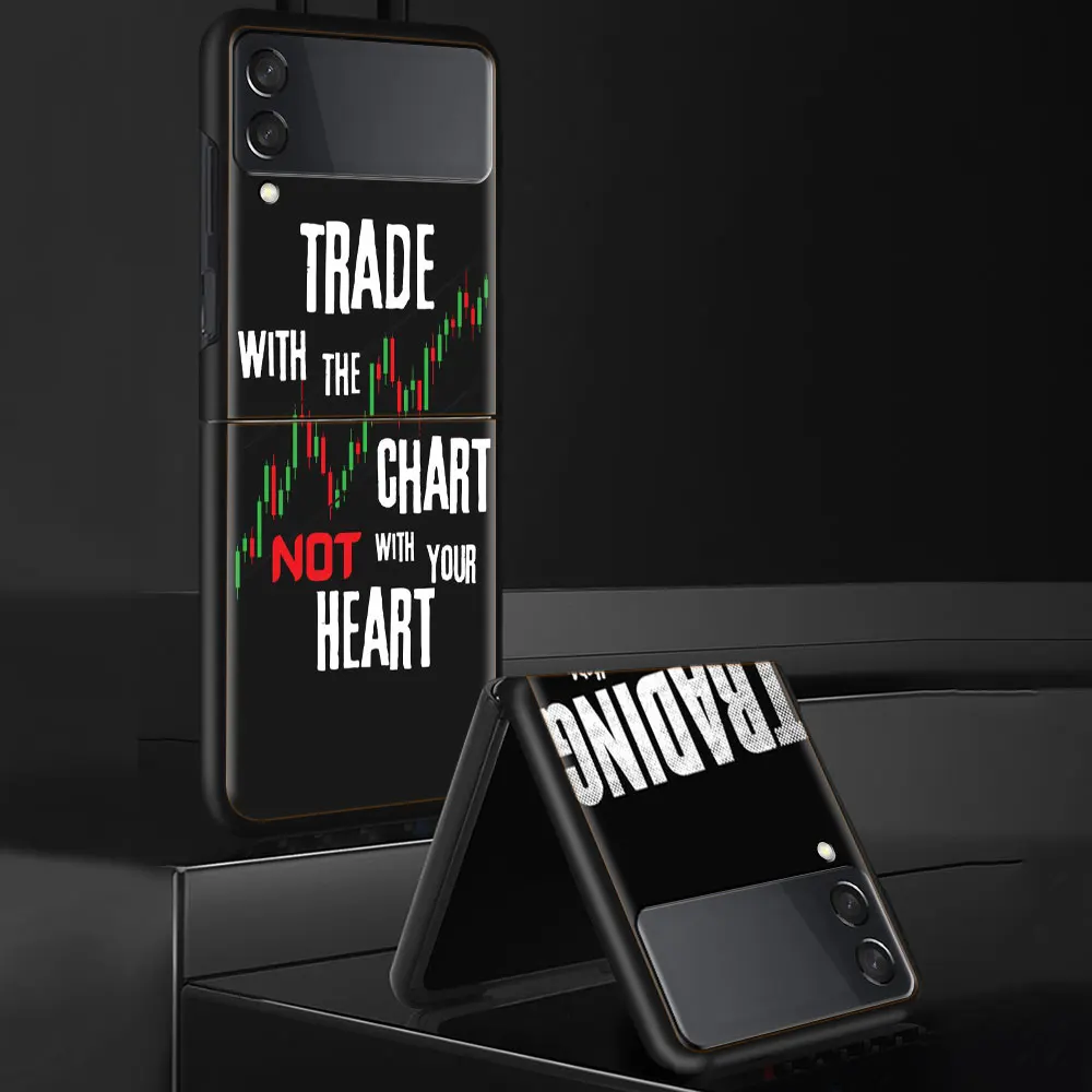 Day Trader Trader Trading Cell Phone Case For Samsung Galaxy Z Flip 5 5G Z Flip 6 5G 4 3 Black Coque Hard PC Luxury Cover Z Fl