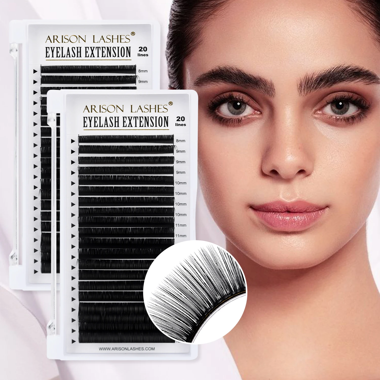 ARISON 20 Rows False Eyelashes 8-16mm Eyelashes Extension Supplies Stable Curl Professional Makeup Tools