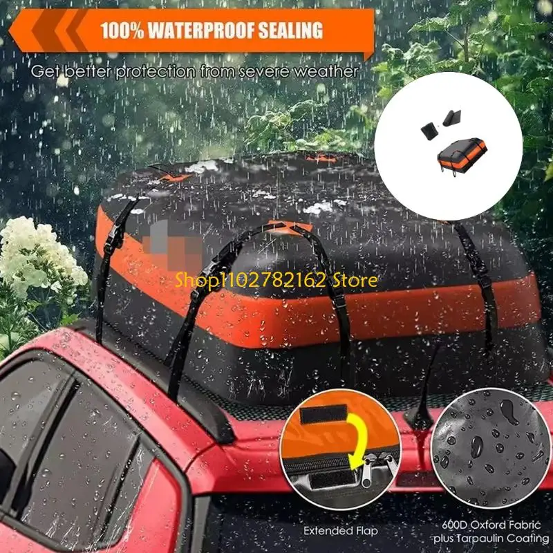 547B Spacious 420D Oxford Roof Top Cargo Bag Includes Nonslip Pad For Vehicles