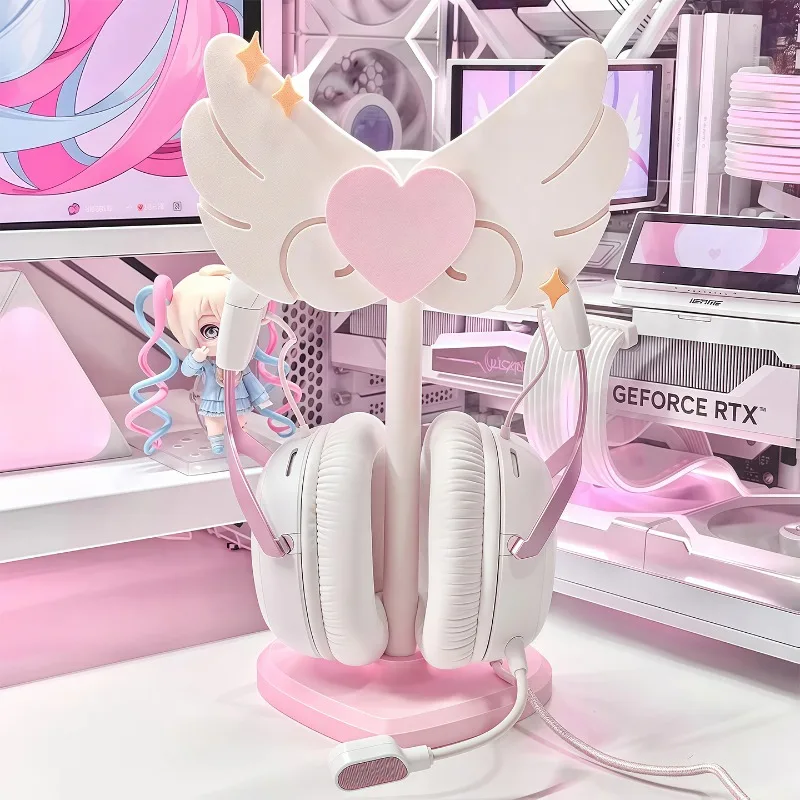 Headphone Stand Customized Cute Pink Magic Wand Head-mounted Headphone Display Stand Desktop Storage Rack Headphone Accessories