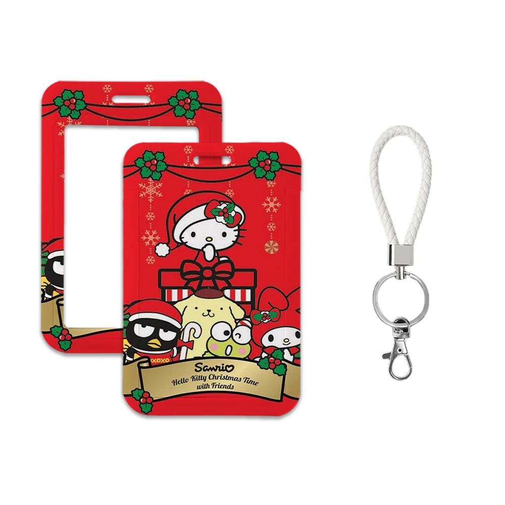 Christmas Sanrio Hello Kitty Melody Card Holders Badge Holder Rope Keychain Badge Card Case School ID Card Holder Kids Gift