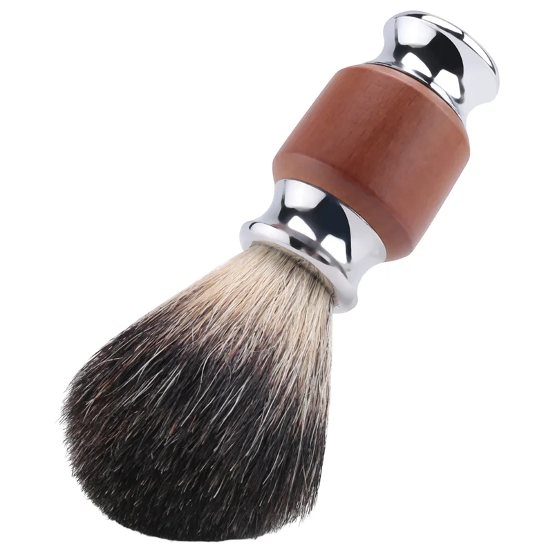 1Pcs Pure Badger Hair Beard Brush Men's Shaving Brush With Wooden Handle Supply Various Hair Razorsa83x