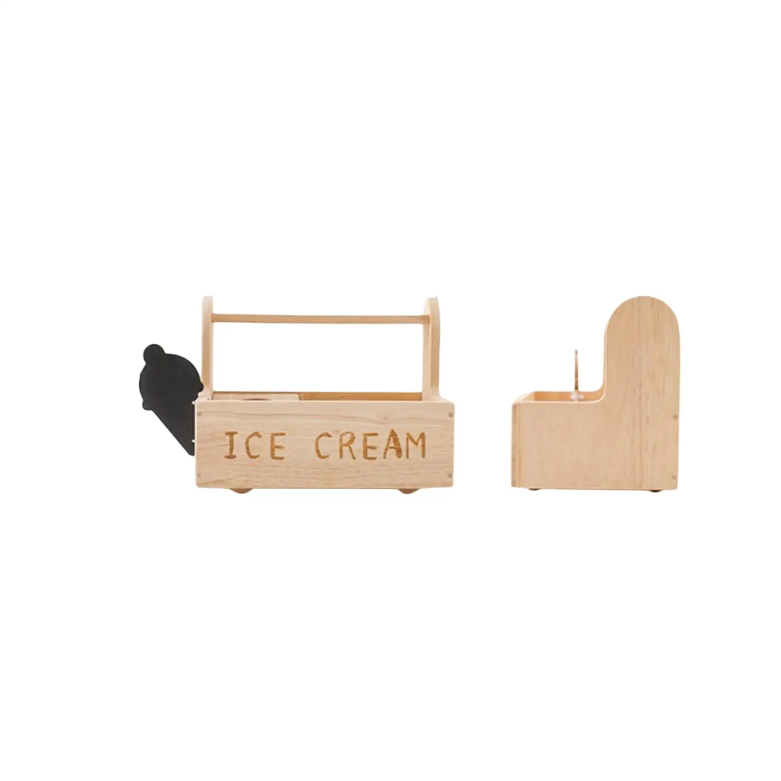 Wooden Ice Cream Toy Shop Playset Encourages Imaginative Play Kitchen