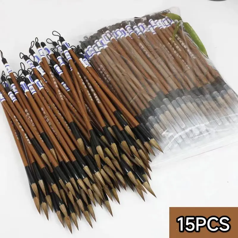 10/15Pc Ceramic painting coloring Pottery cleaning Brushes Chinese Calligraphy pen Wool Weasel Hair Regular Script Writing Brush