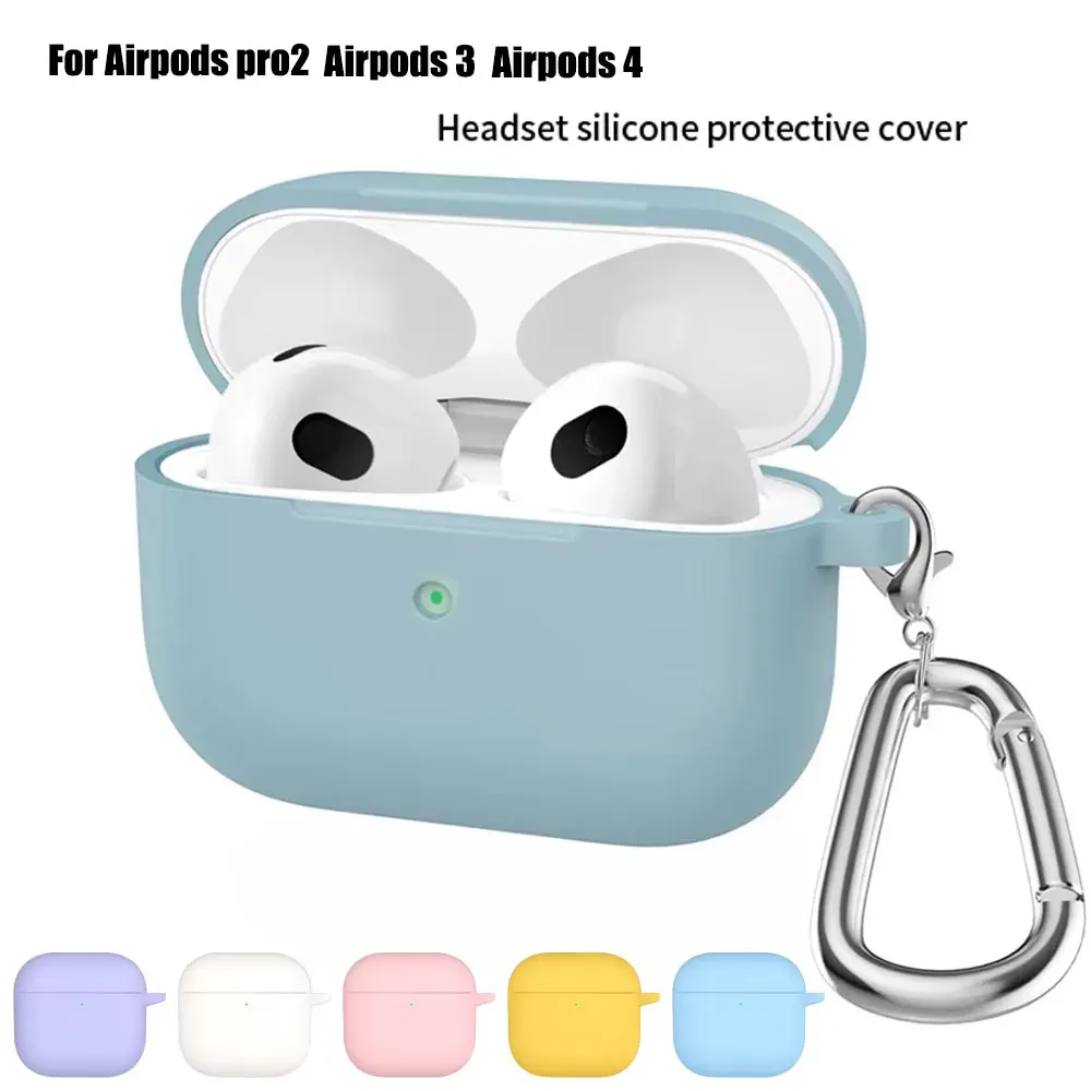 Fundas de silicona para auriculares para Airpods 4 1/2 Airpods 3, funda protectora para auriculares para Apple Airpods Pro 2, fundas para Airpods