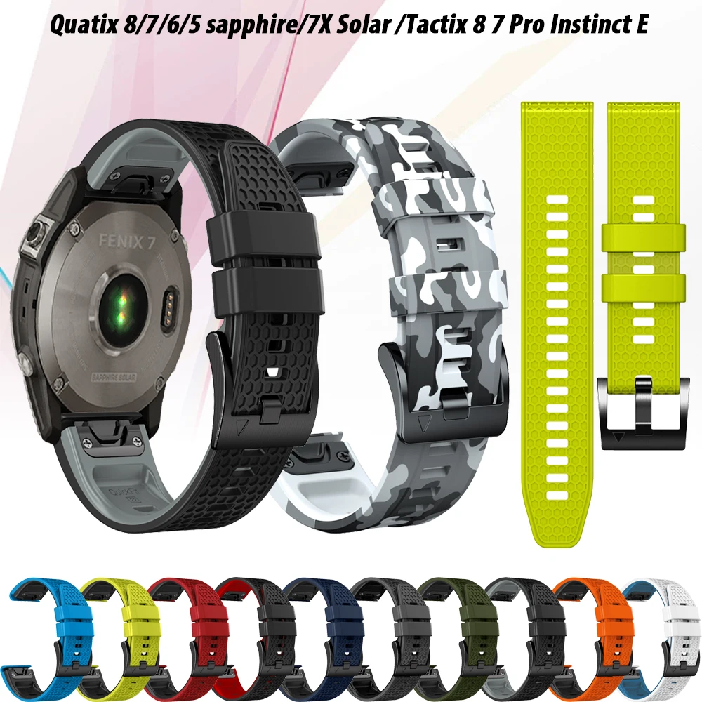 

Силиконовый ремешок QuickFit для Garmin fenix 6 6X Pro 7 7X 5X 5 Plus Instinct 3 E, ремешок для часов Forerunner 955 965 Tactix 8 G2, браслет