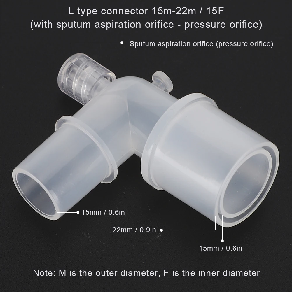 L Shaped Plastic Hose Connector Breathing Tube Connection Adapter Ventilation Tubeanesthesia Machine Atomization Accessories