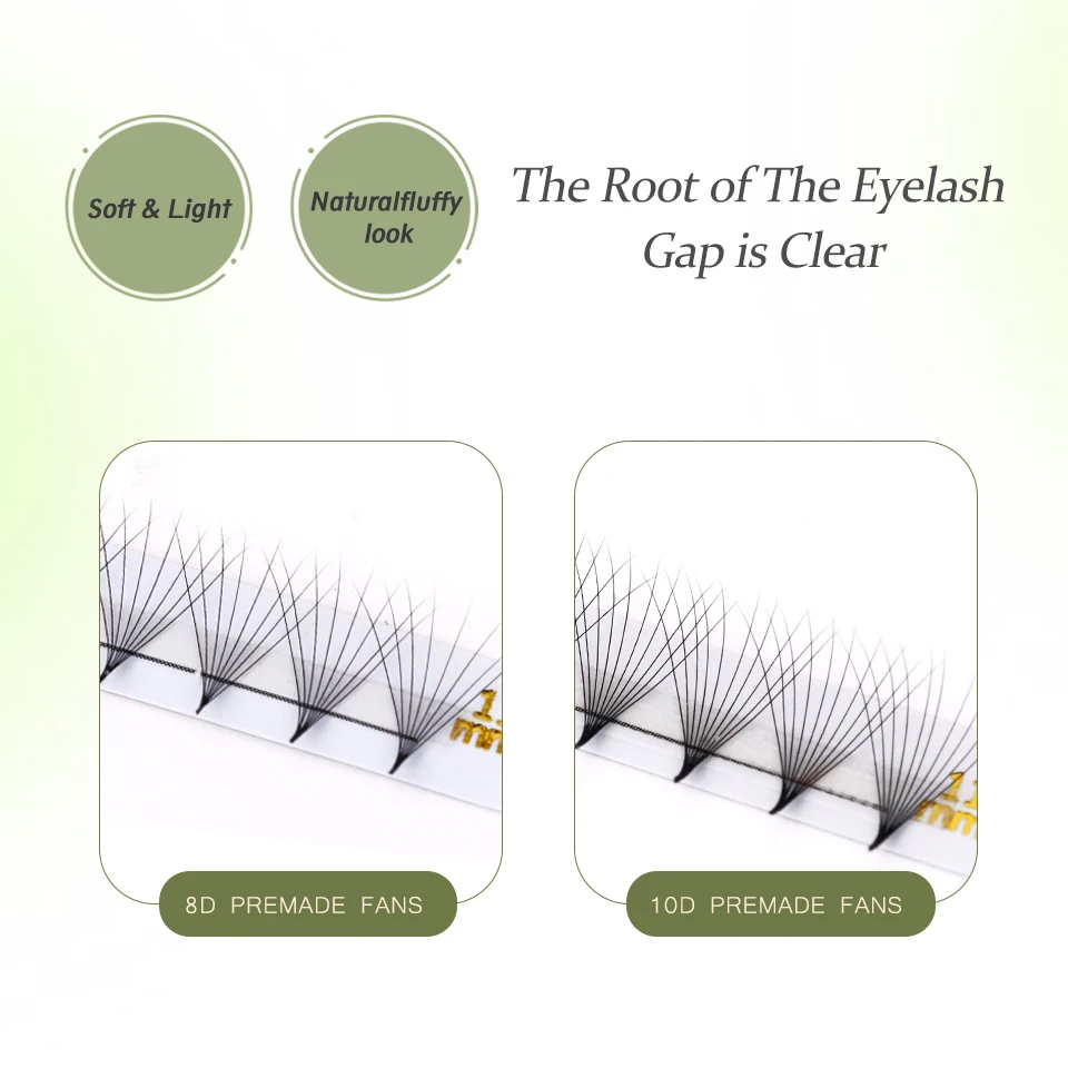 Sharp Stelo stretto Premade Volume Ventole Estensione ciglia 5D 6D 10D Sottile Base a punta Ventole russe Cashmere Visone naturale Ciglia finte