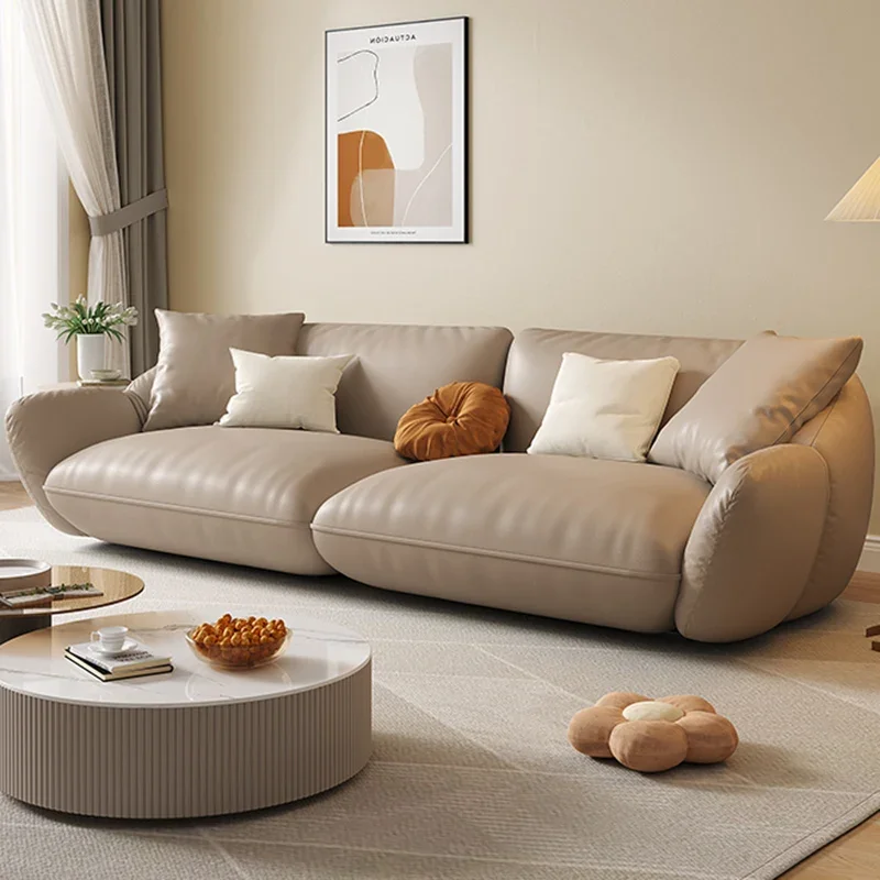 Nordic skórzana Sofa modułowa segmentowy luksusowy zestaw salon ergonomiczne krzesło Modern Classic dom umeblowanie Divani Soggiorno