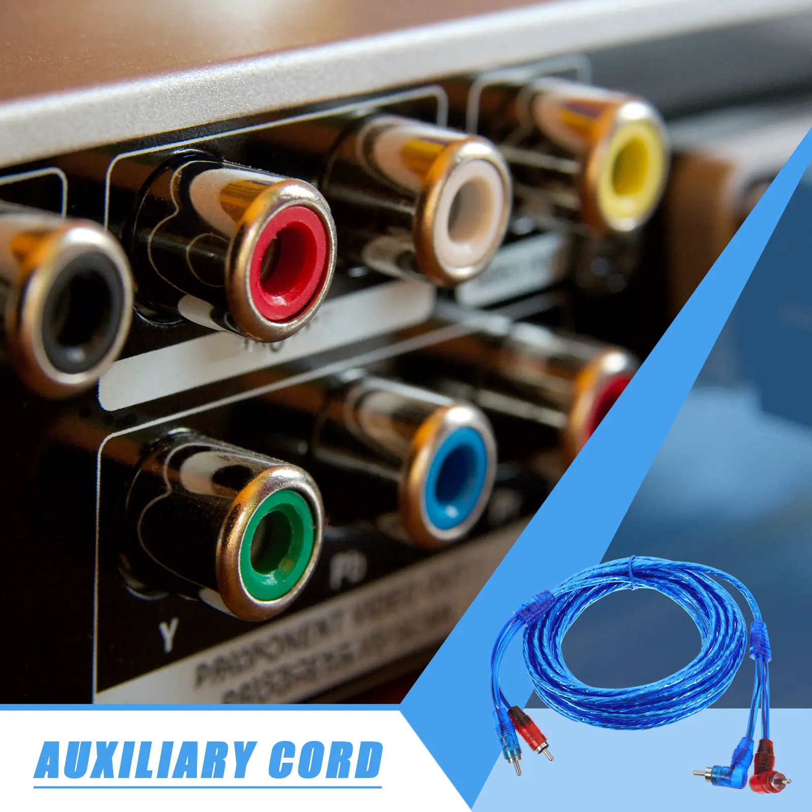 5M Rca Audio Cable Flexible Rubber Jacket High Conductivity Copper Wires Reliable Signal Transfer DIY Car Audio Upgrade Stereo
