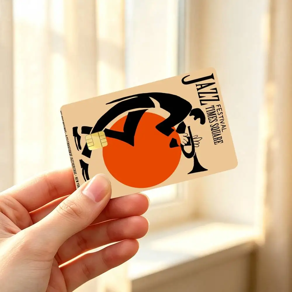 Funny Jazz Music Festival Vintage Credit Card HD Stickers Premium matte film effectively prevents fingerprints