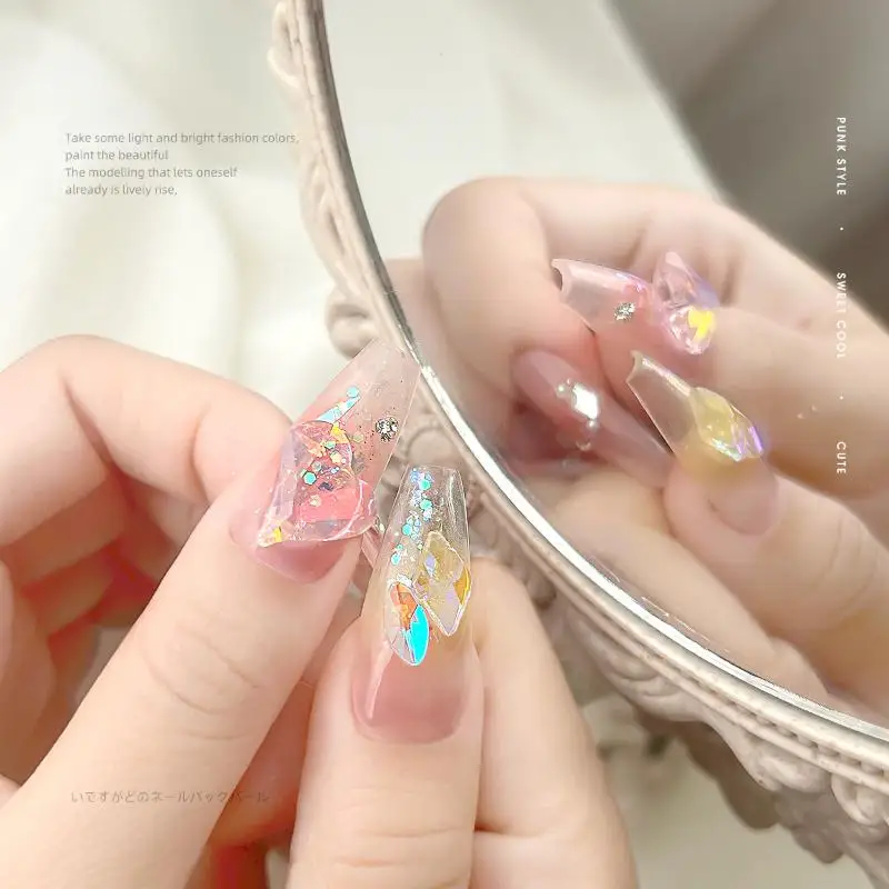 4Jars/set Mermaid Sparkle Nail Art Glitter Ultra-Thin Laser Flakes Holographic Sequins Irregular Loose Nail Art Dust Accessories