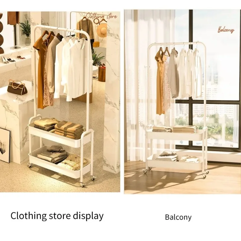 

Металлическая вешалка для одежды Отдельностоящая вешалка на тележке с колесиками для хранения одежды Вешалка для одежды Подставка Percheros Para Ropa