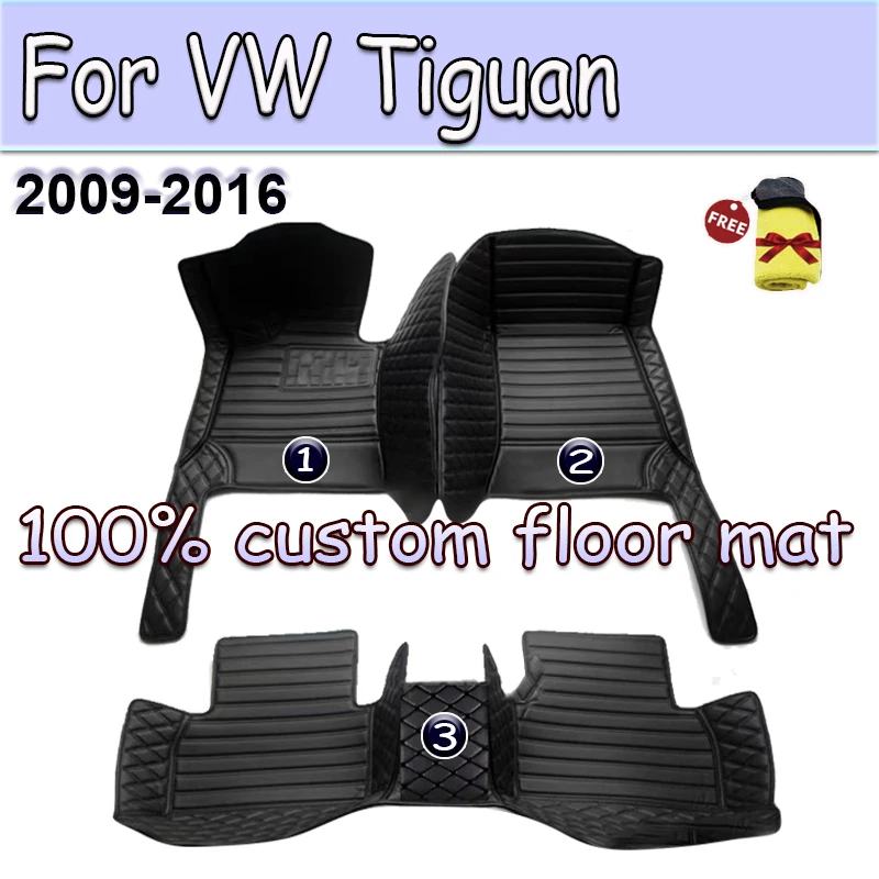 

Car Floor Mats For VW Tiguan 2009 2010 2011 2012 2013 2014 2015 2016 Auto Foot Pads Carpet Cover Interior Accessories