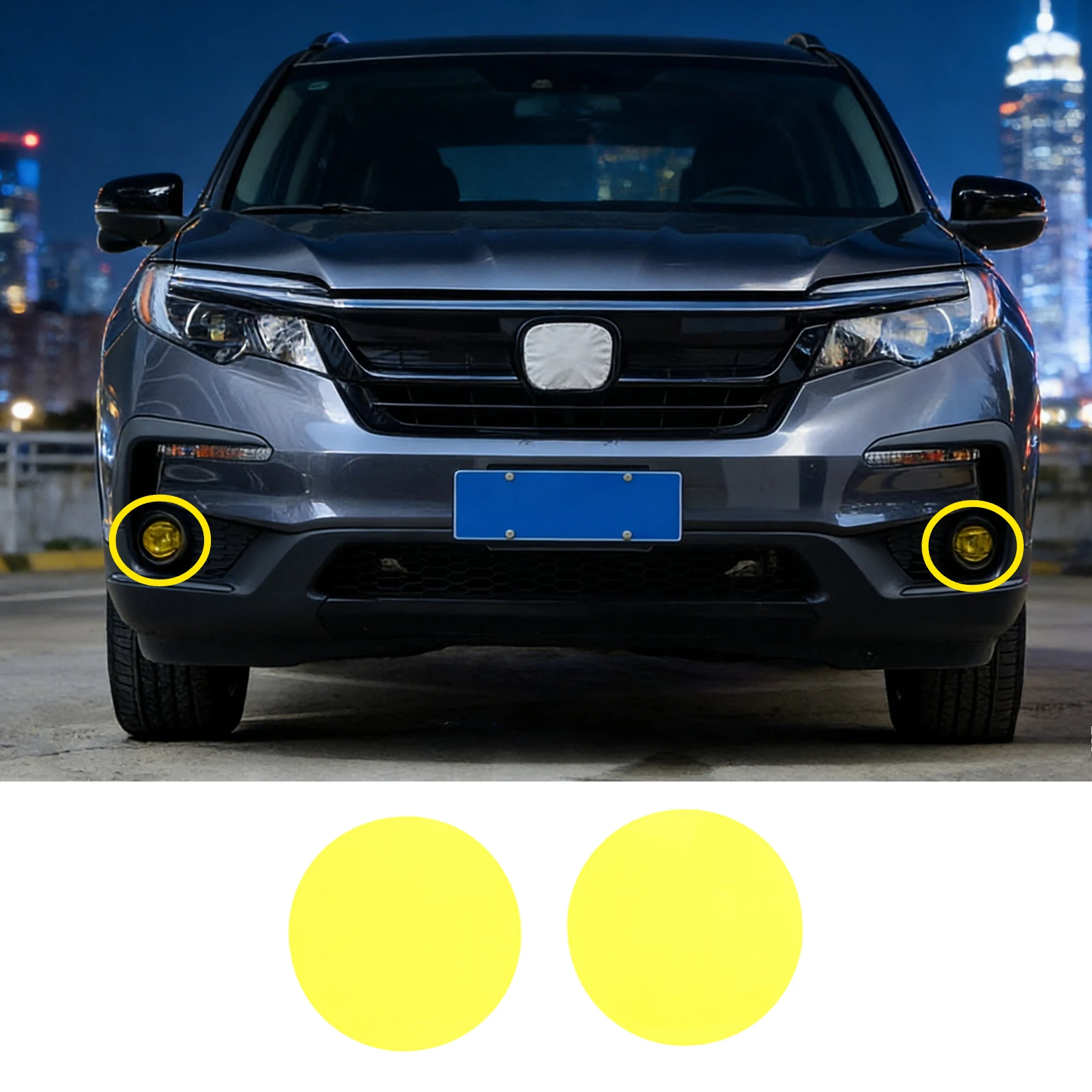 

For Honda Pilot 2016-2022 PVC Yellow Car Front Fog Lights Film Trim Sticker Car Exterior accessories