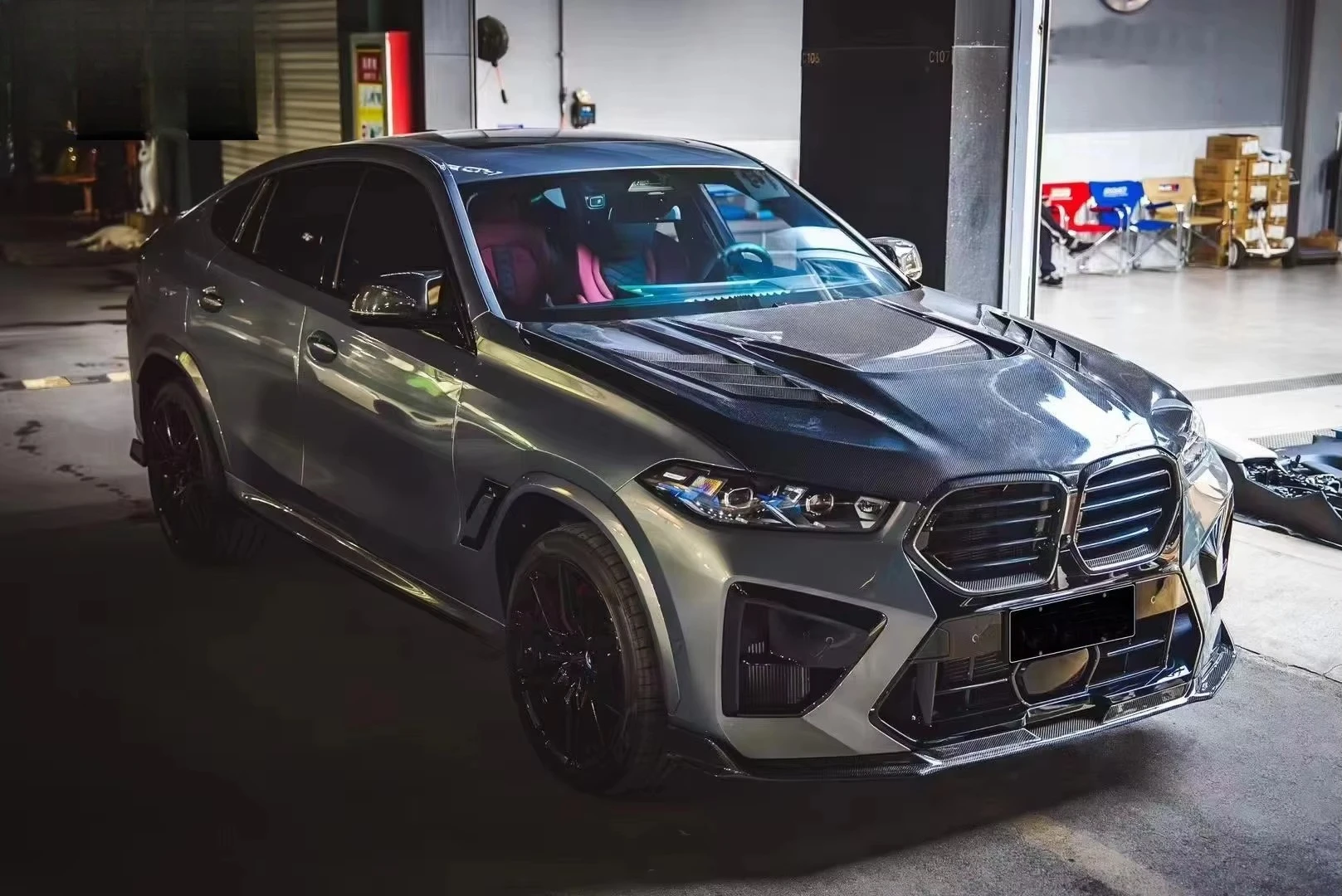 ألياف الكربون الجافة AE نمط الجبهة هود بونيه طقم غطاء المحرك اكسسوارات السيارات ل B X5M F95 X6M F96 X5 G05 X6 G06