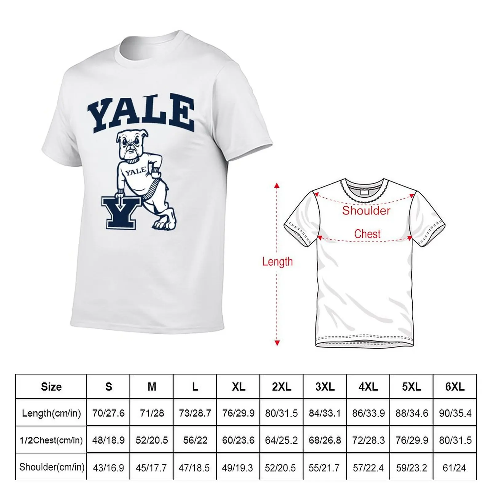 Yale Bulldog T-shirt Short sleeve tee blacks tees sweat mens graphic t-shirts hip hop