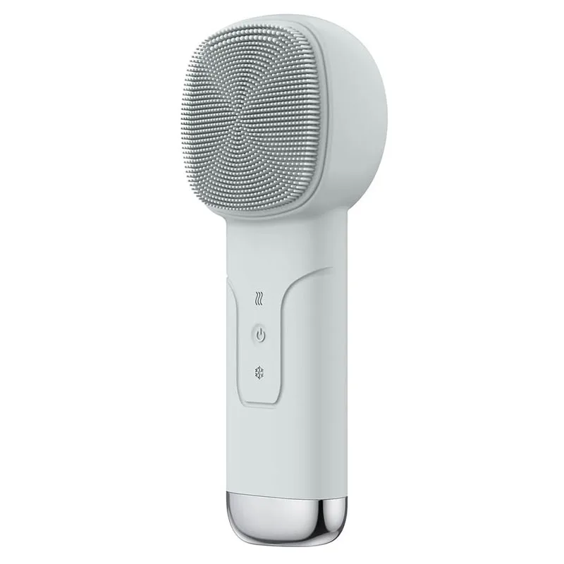 Sonic Facial Cleansing Brush with Thermal Function, Waterproof Skin Cooling Massager, Silicone Facial Cleansing Device