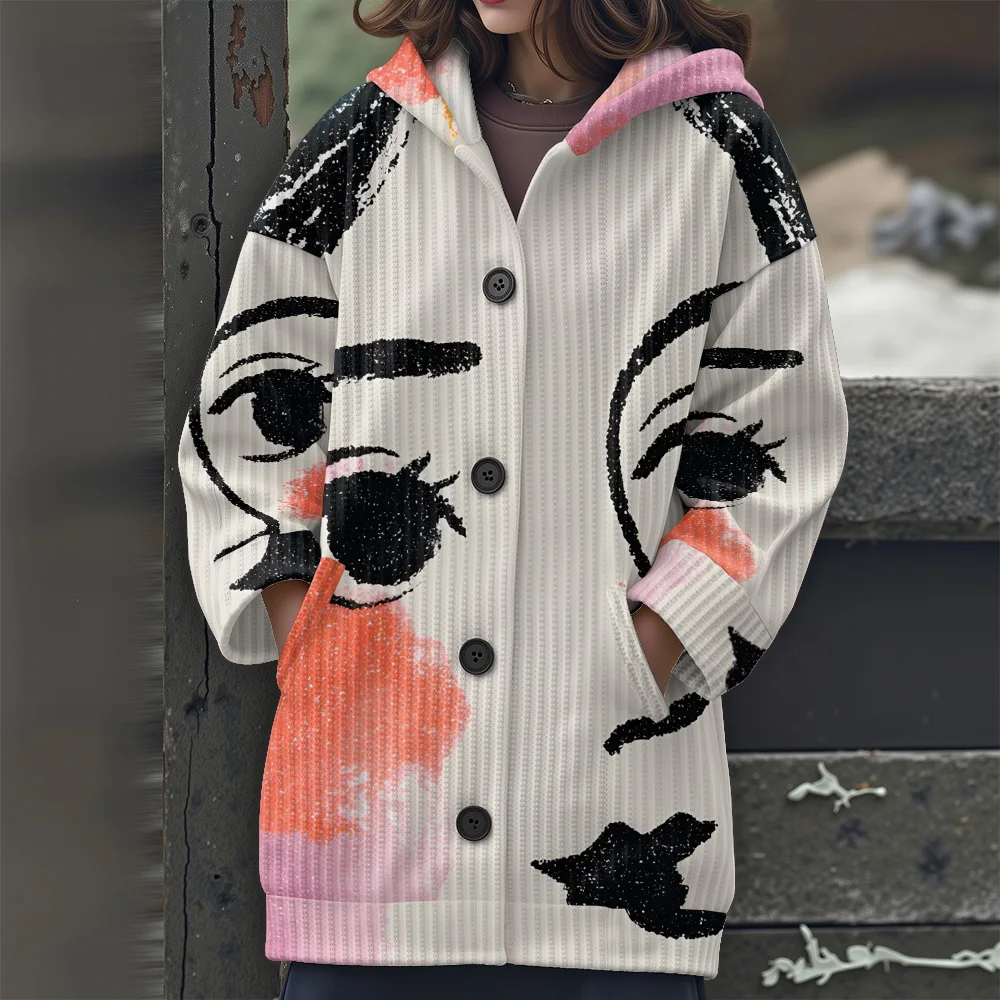 Abstract Geometry Long sweater colored geometry casual women's sweater 2025 New Women's  Long-sleeved sweater #2