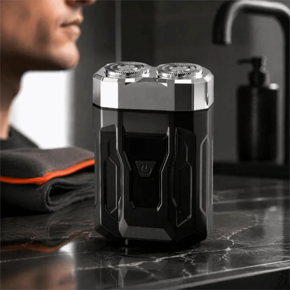 Dual-Head Electric Shaver Digital Display Lightweight Beard Trimmer Compact Pocket-Sized Portable beard grooming Business Trip