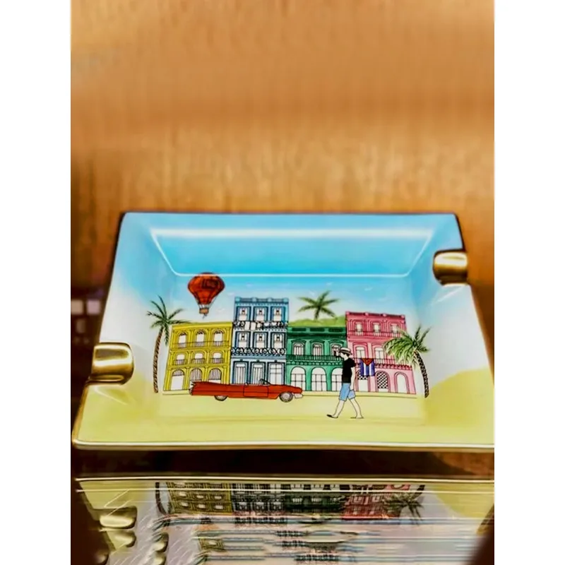 Cigar ashtrays, hand-painted
